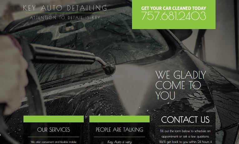 Image of Key Auto Detailing website - keyautodetailing.com