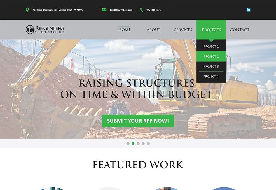Website Design for Ringenberg Construction website redesign