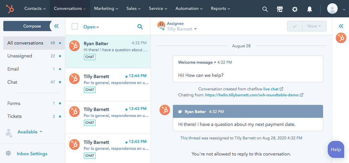 HubSpot Service Hub Screenshot