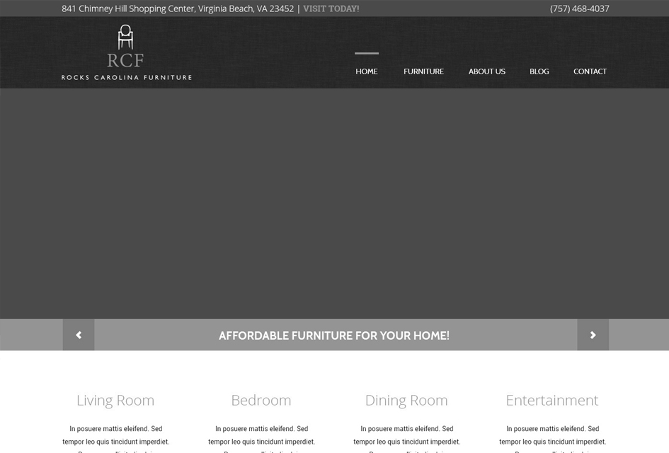 Wireframe created by Eternal Works for Rock's Carolina Furniture Store website redesign
