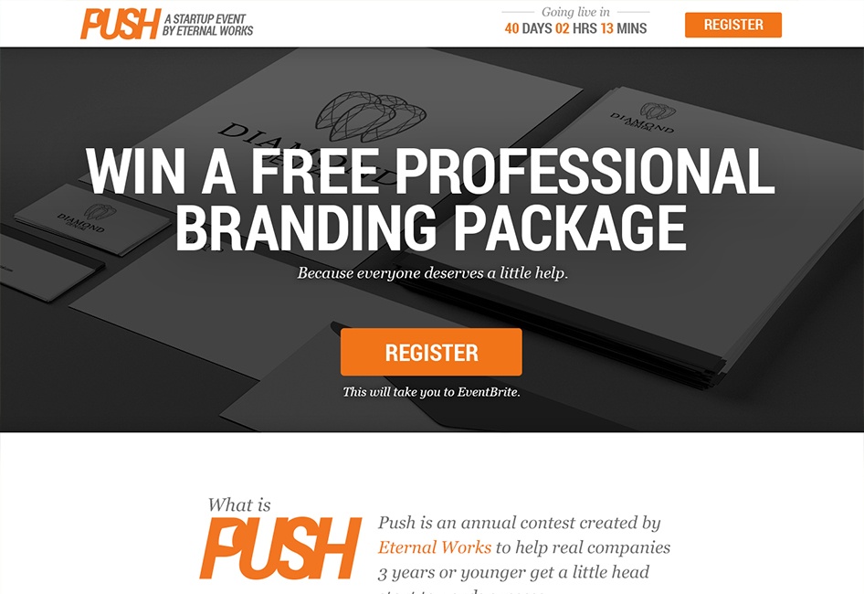 The Push Start web design by Eternal Works