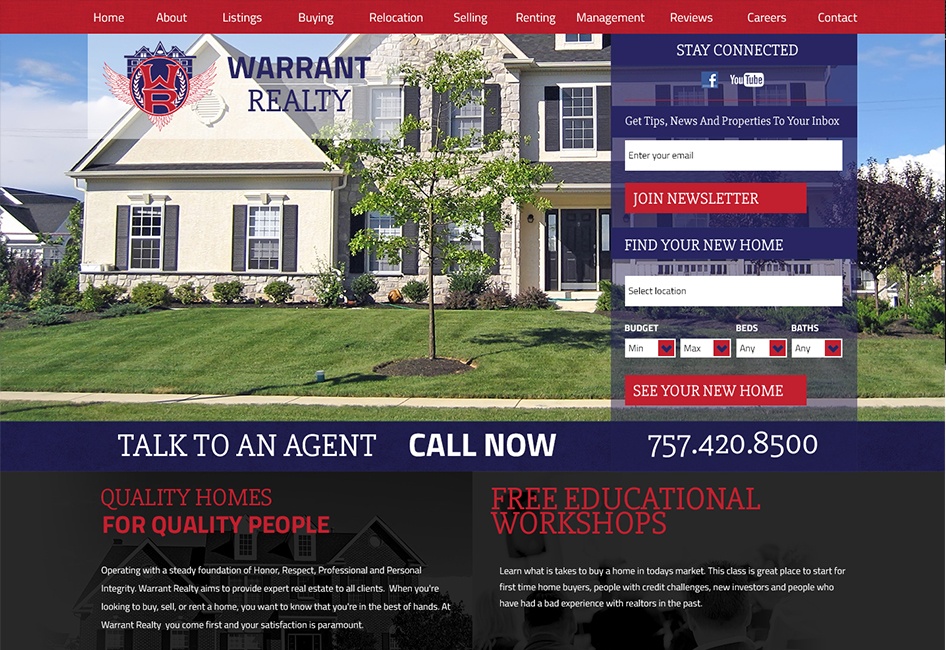 The Warrant Realty web design by Eternal Works